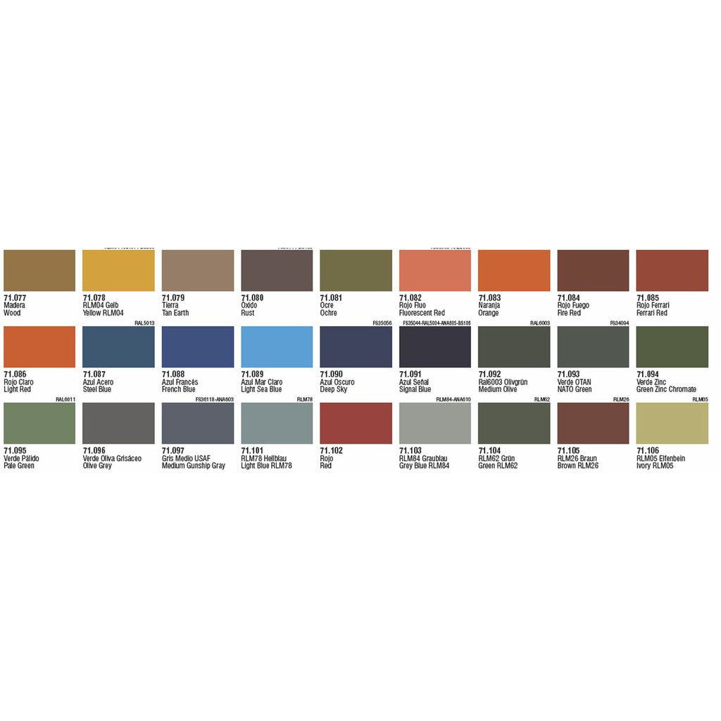 Vallejo Model Air 71080 - 71102