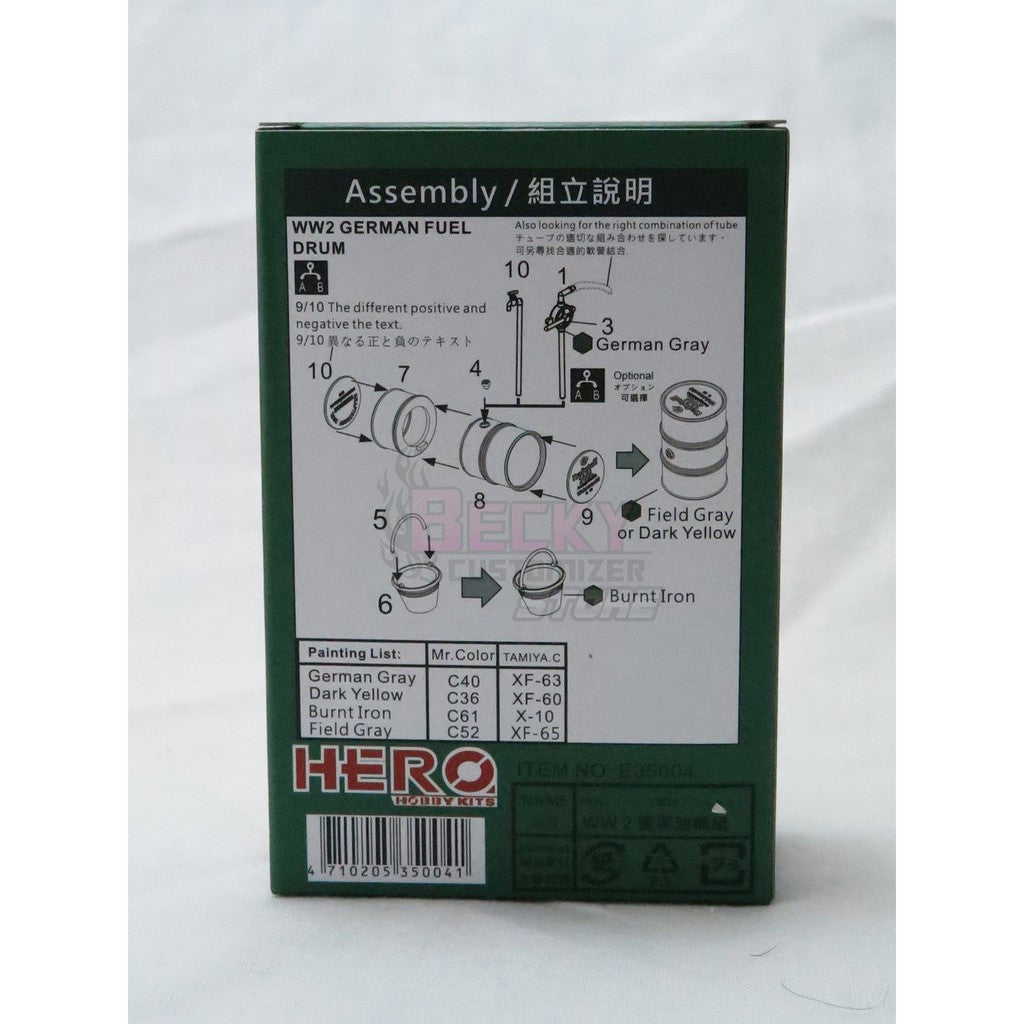 E35004 Hero 1/35 WW2 Gern Guel Drum set, pump pipes & steel buckets