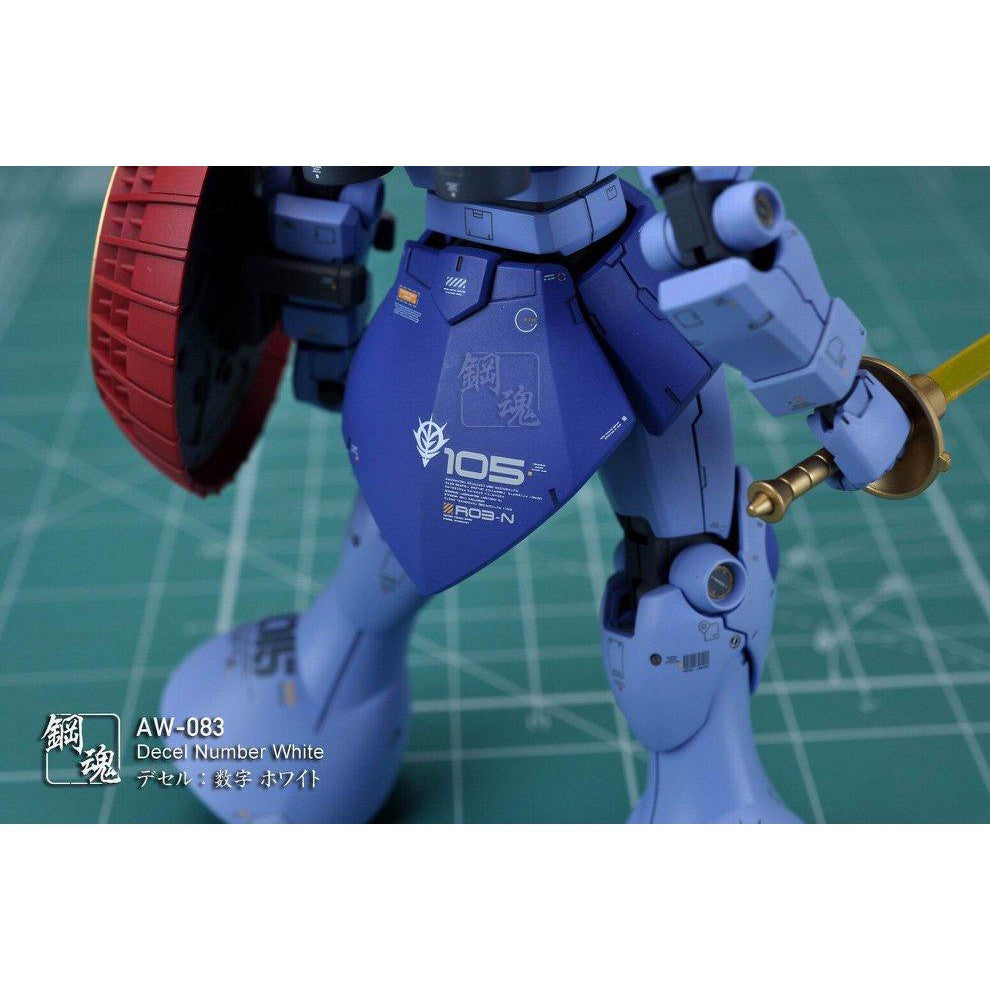 A.W Steel Spirit AW-083 Number decal (white)