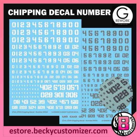 G-Rework Chipping Decal Number (custom design decal)