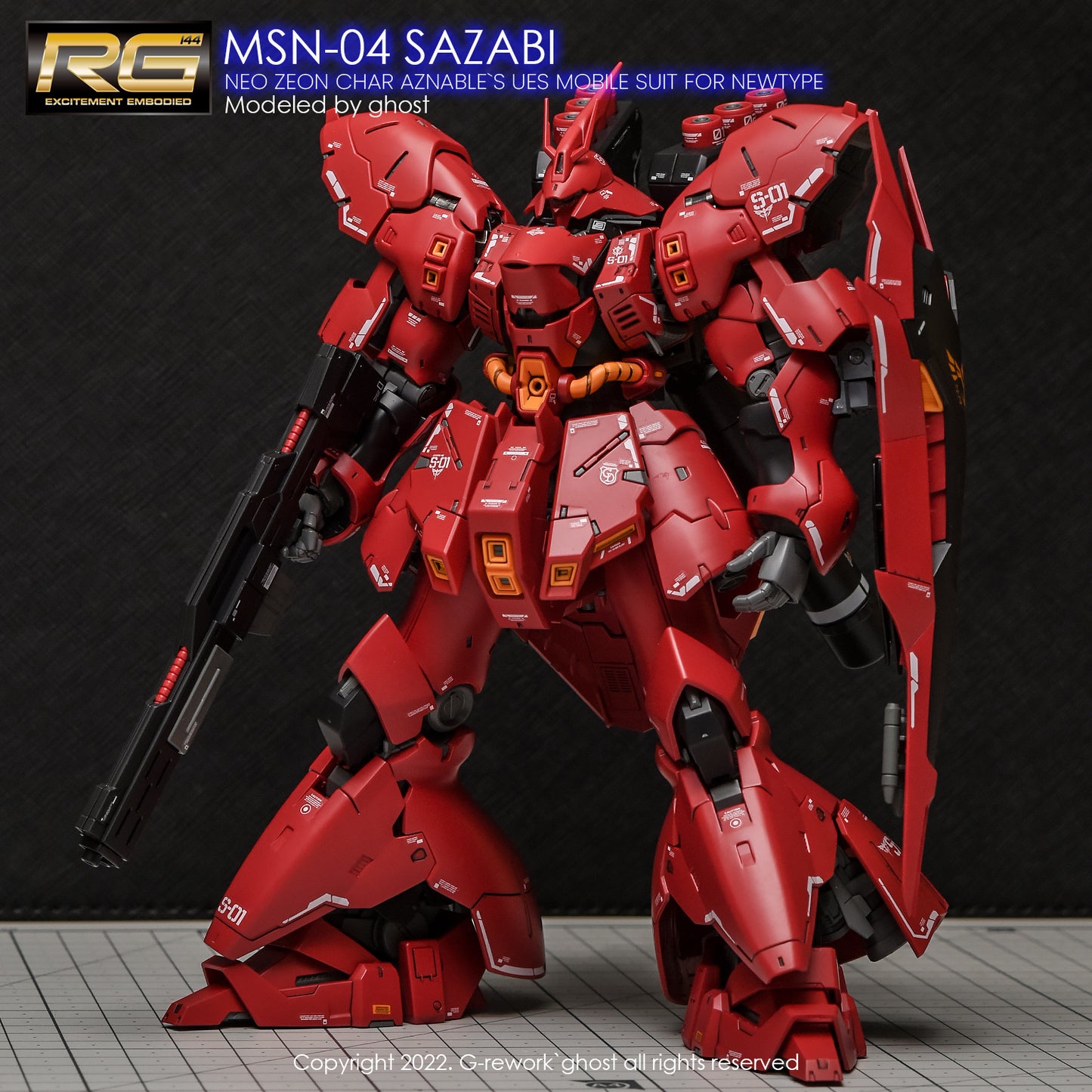G-Rework RG 1/144 Sazabi custom design water decal