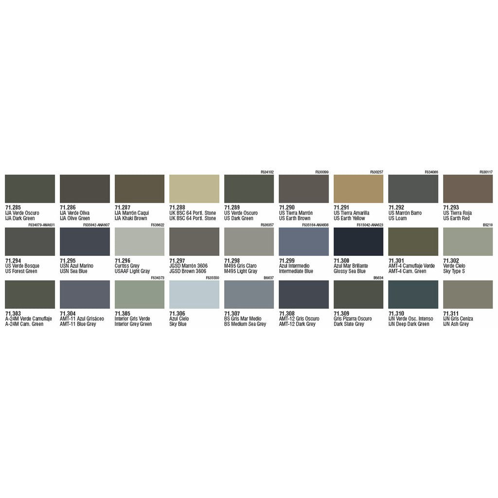 Vallejo Model Air 71289 - 71308