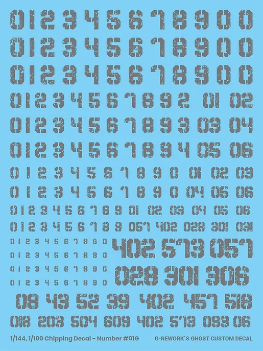 G-Rework Chipping Decal Number (custom design decal)