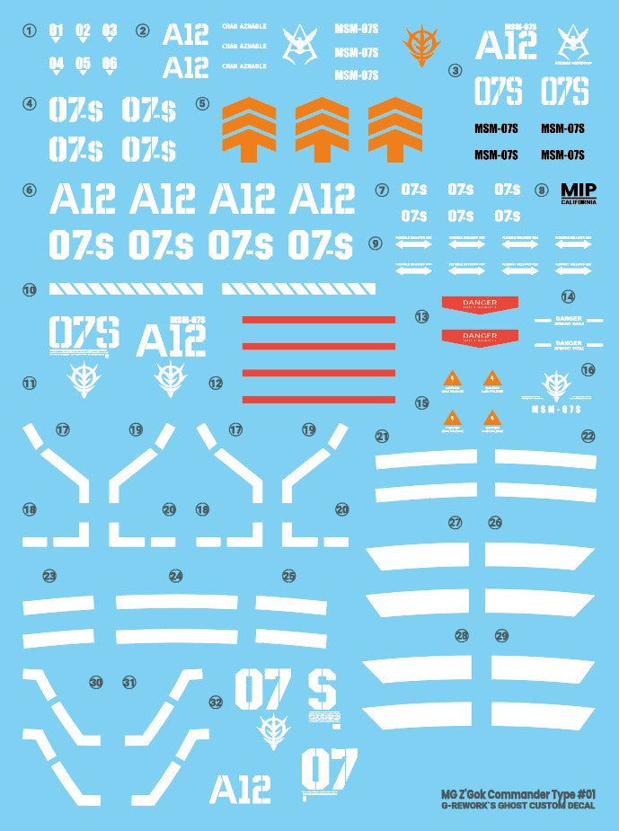 G-Rework [MG] Z'Gok Commander Type (Water slide decal)