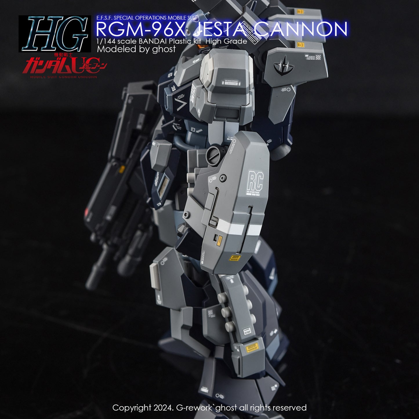 G-Rework [HG] RGM-96X JESTA CANNON UNICORN Ver (Water slide decal)