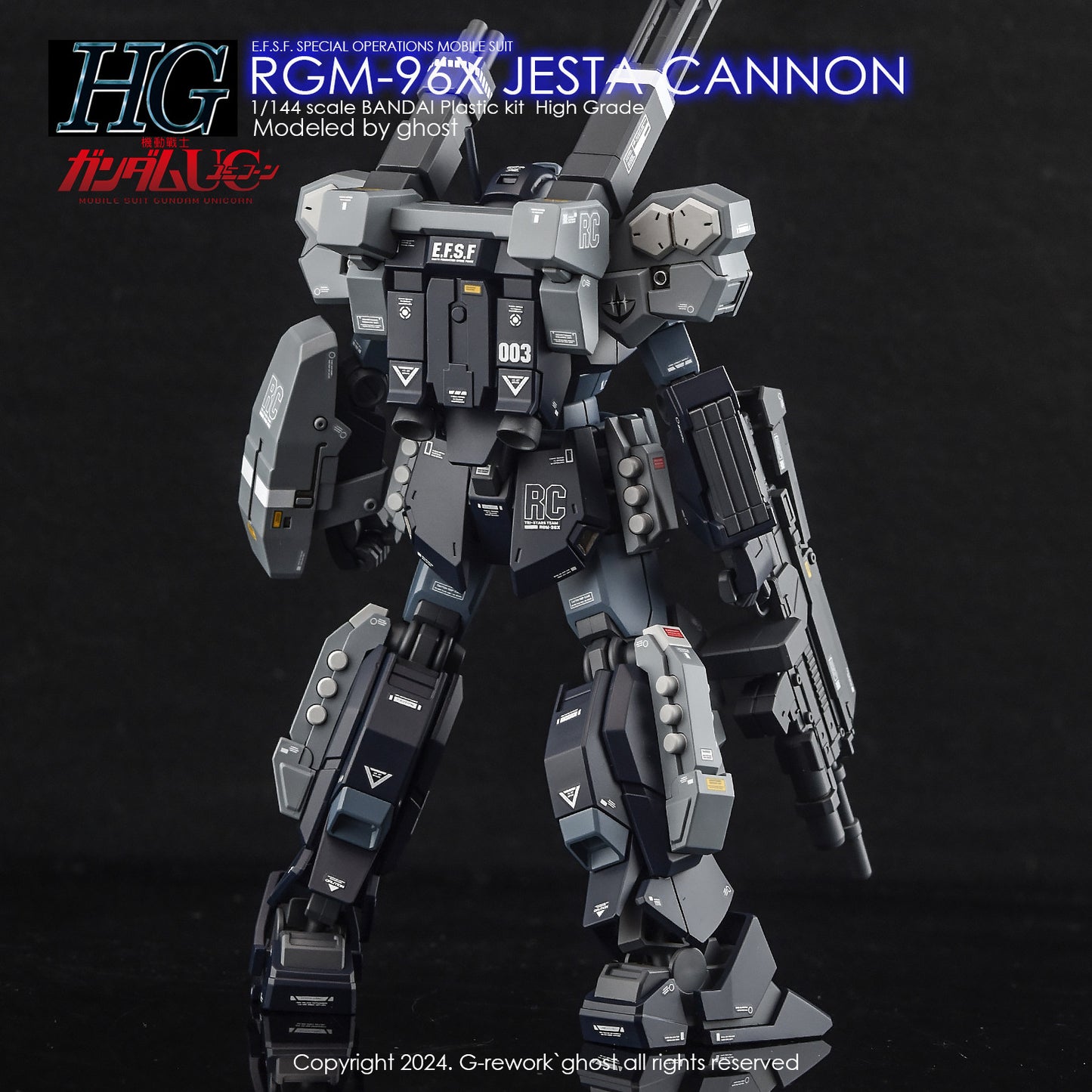 G-Rework [HG] RGM-96X JESTA CANNON UNICORN Ver (Water slide decal)