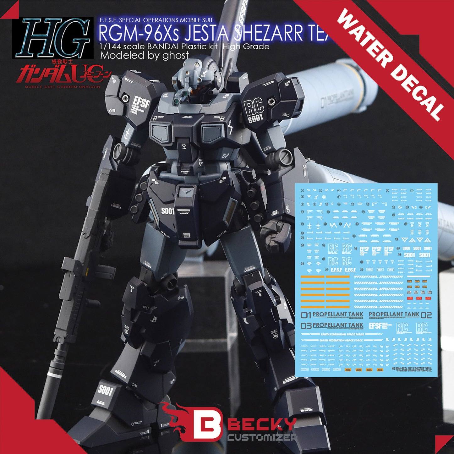 G-Rework [HG] RGM-96Xs JESTA SHEZARR TYPE A (water slide decal)