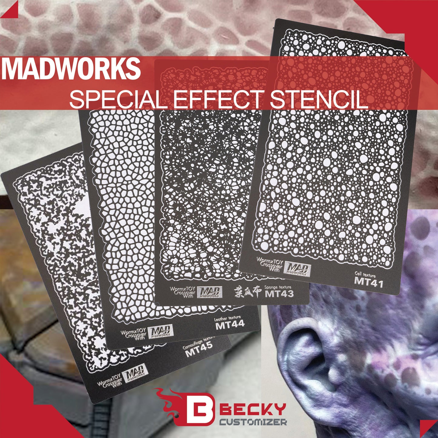 Madworks Special effect stencil (Photo Etch Stencil) MT-41 MT-43 MT-44 MT-45