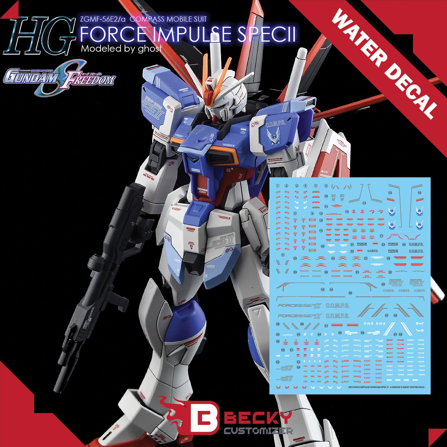 G-Rework [HG] SEED FORCE IMPULSE GUNDAM (water slide decal)