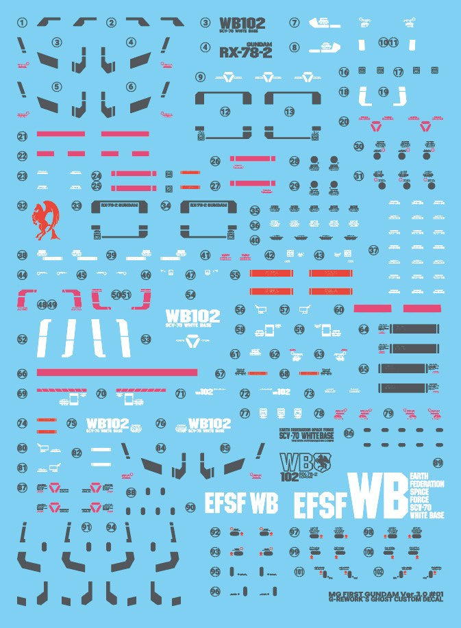 G-Rework [MG] RX-78-02 GUNDAM ver 3.0 (water slide)