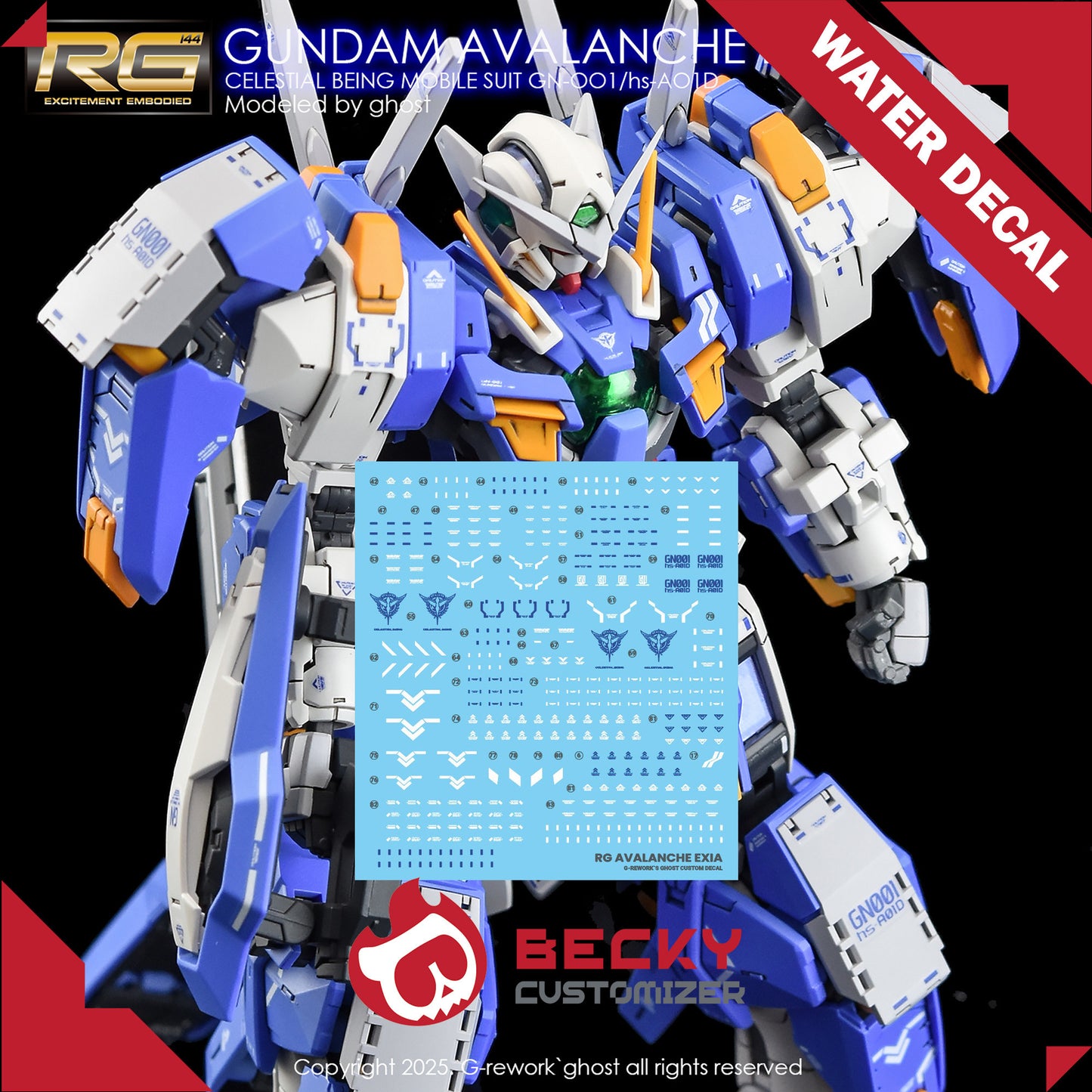 G-Rework [RG] GUNDAM AVALANCHE EXIA (Water slide decal ONLY)