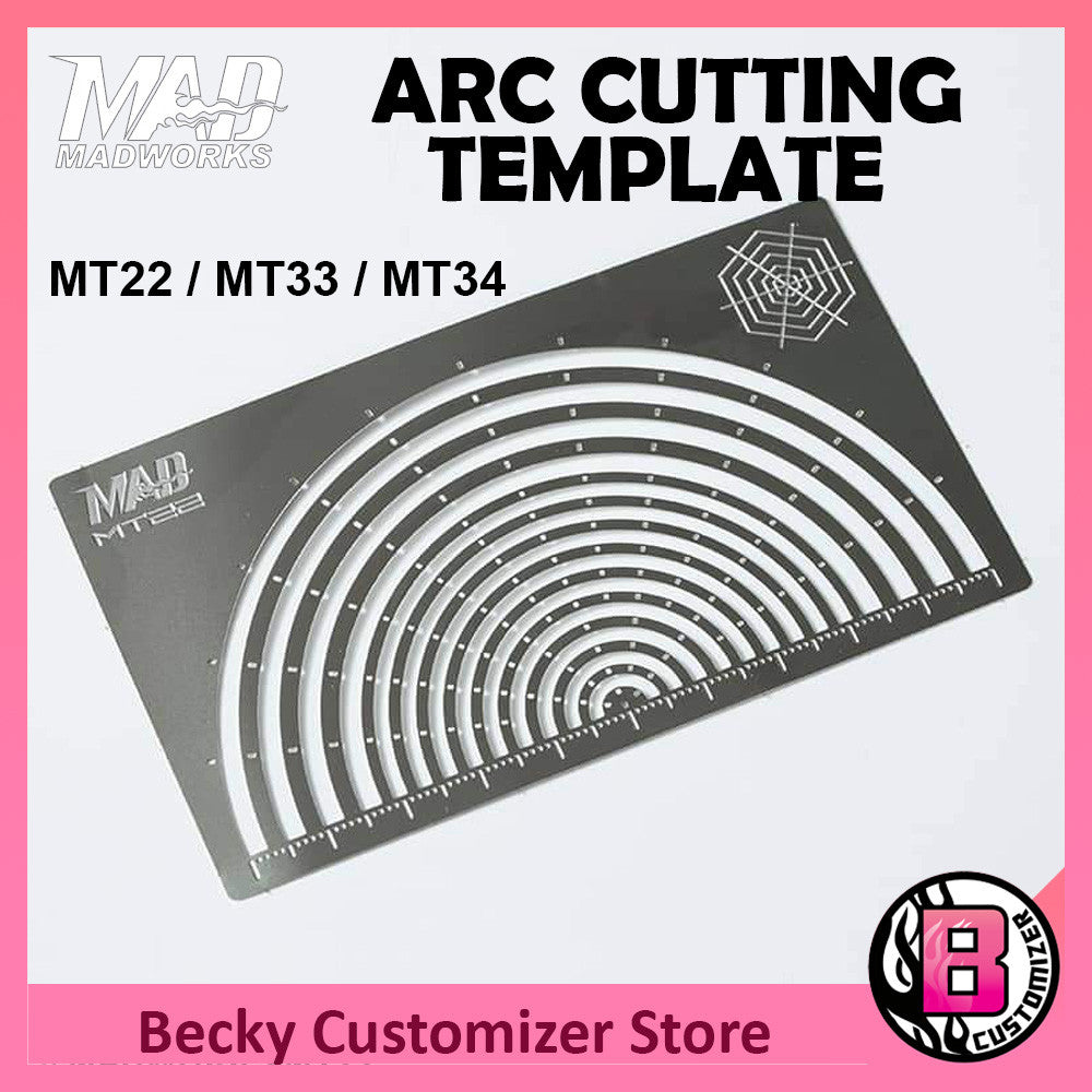 Madworks MT-22/MT-33/MT-34 Arc Cutting Template / Masking tape template