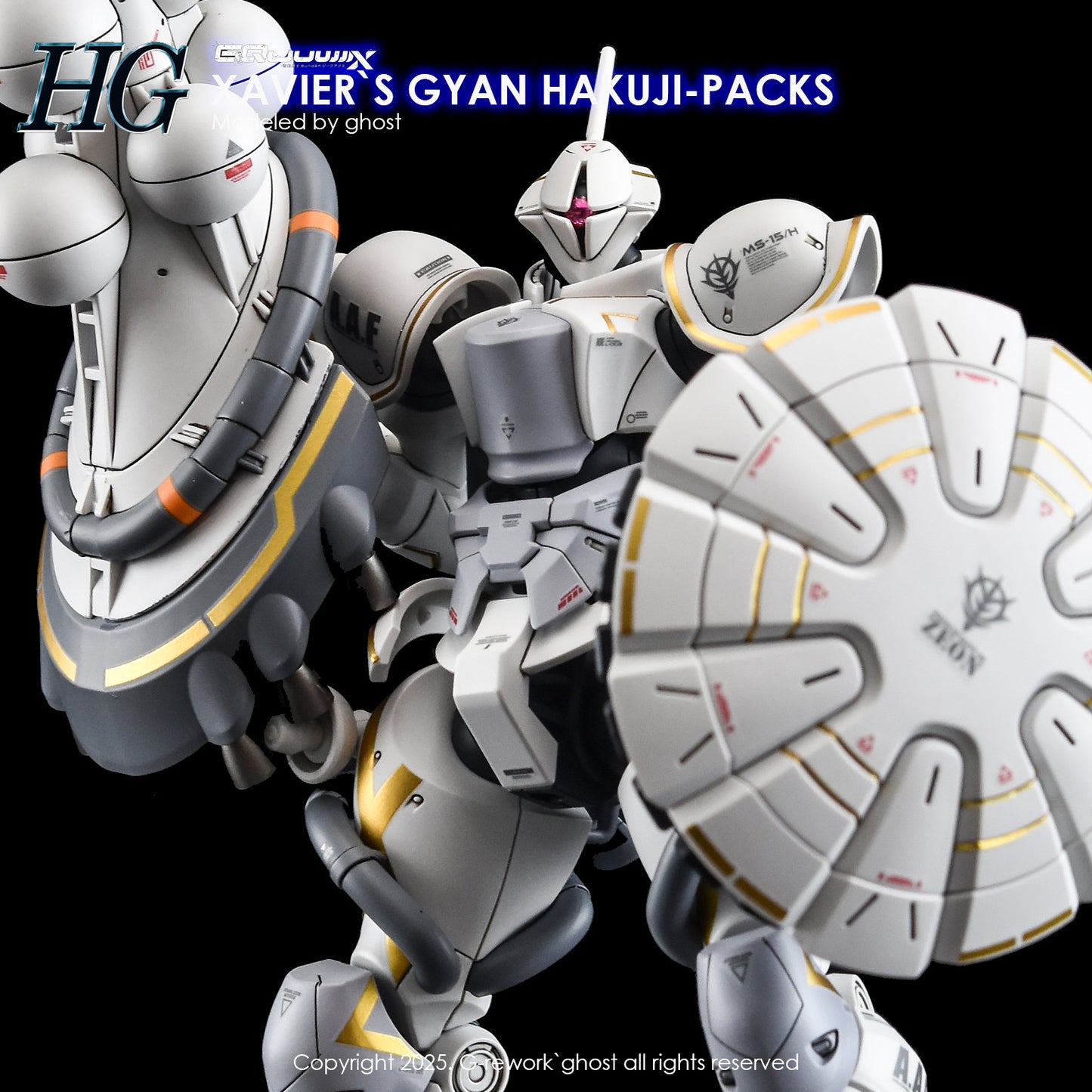 G-Rework [HG] GQuuuuuux XAVIER'S GYAN HAKUJI-PACKS (water decal)