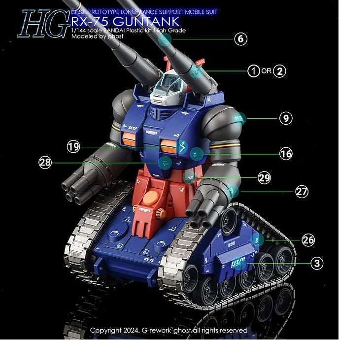 G-Rework [HG] RX-75 Guntank (water slide)