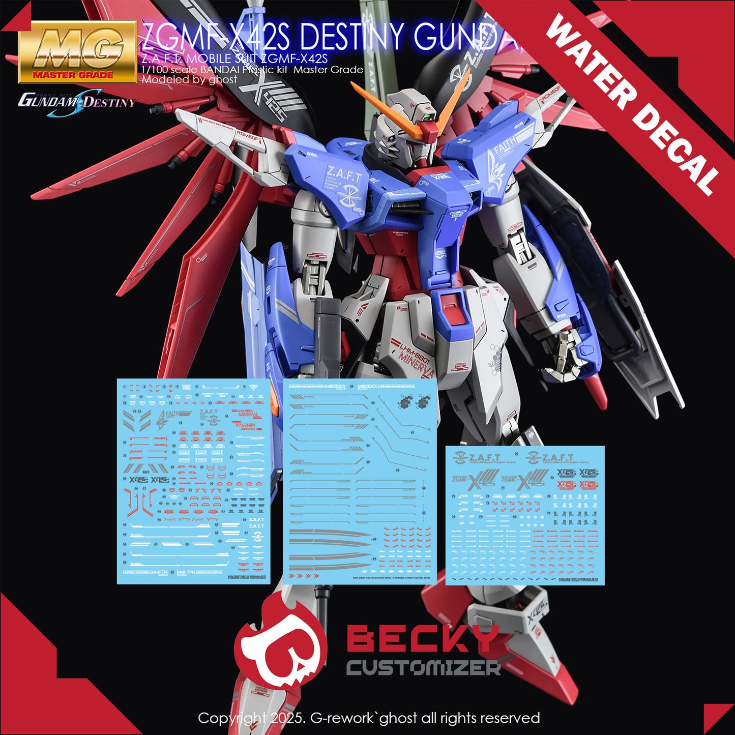 G-Rework [MG] SEED DESTINY GUNDAM (WATER DECAL ONLY)