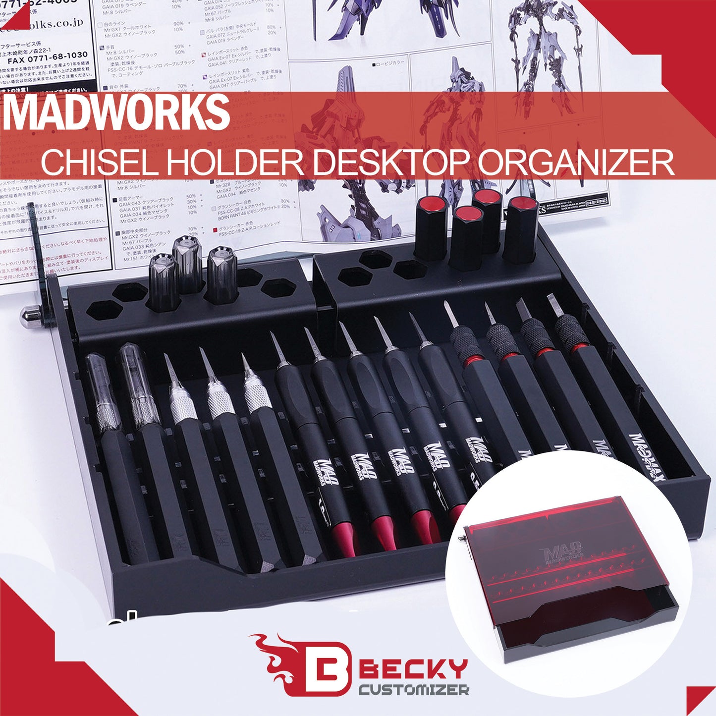 Madworks Chisel Holder Desktop Organizer