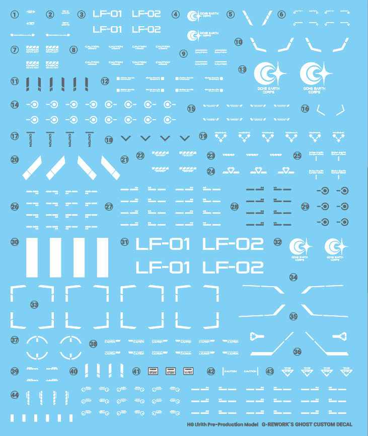 G-Rework [HG] Gundam Lfrith Pre-Production Model (water slide decal)