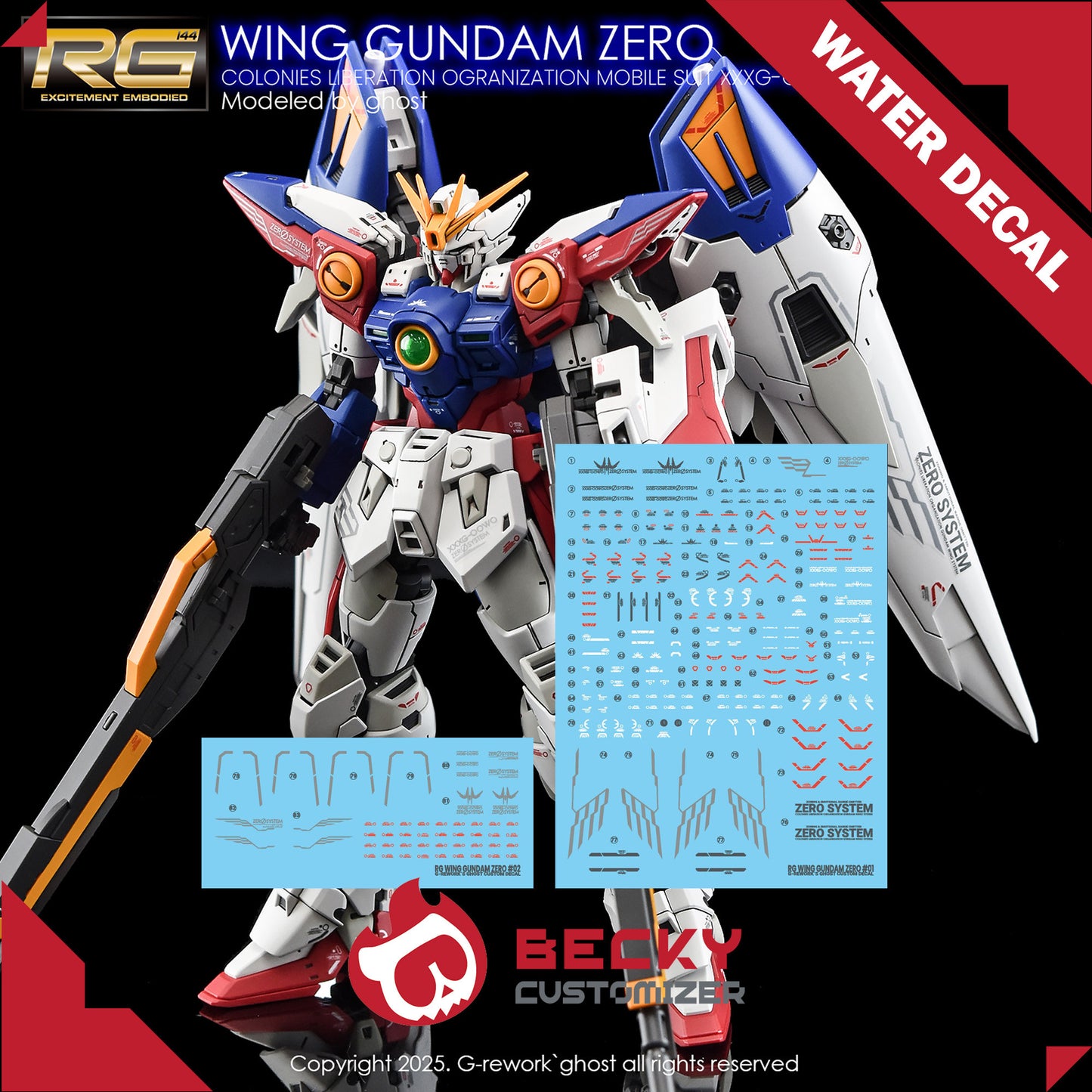 G-Rework [RG] WING GUNDAM ZERO (Water slide decal ONLY)