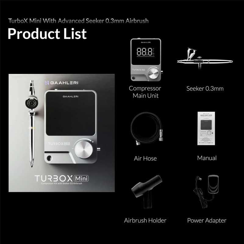 Gaahleri Turbox mini Compressor with Seeker 03 Airbrush