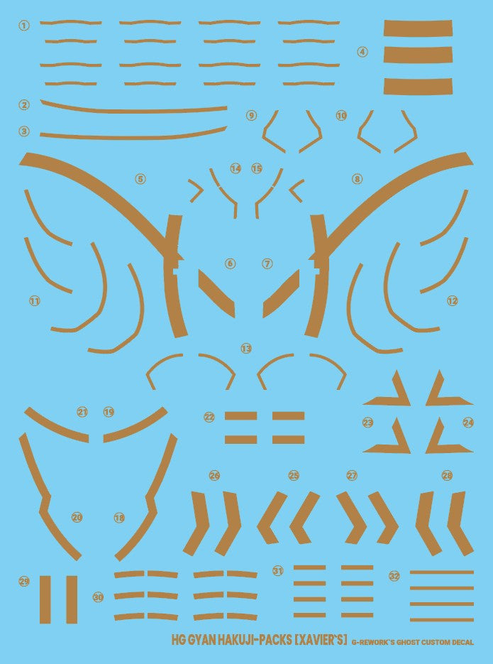 G-Rework [HG] GQuuuuuux XAVIER'S GYAN HAKUJI-PACKS (water decal)