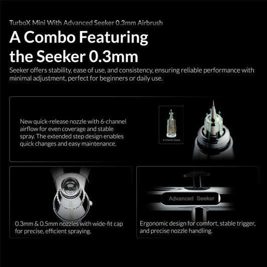Gaahleri Turbox mini Compressor with Seeker 03 Airbrush