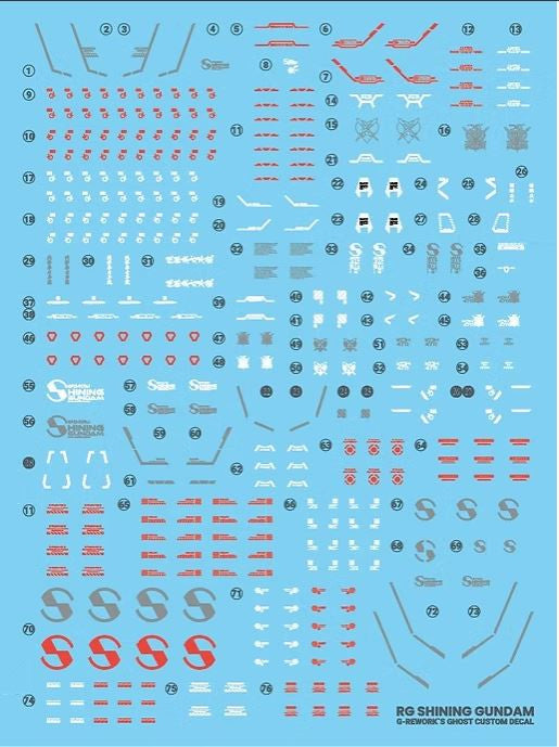 G-Rework [RG] SHINING GUNDAM (water slide decal)