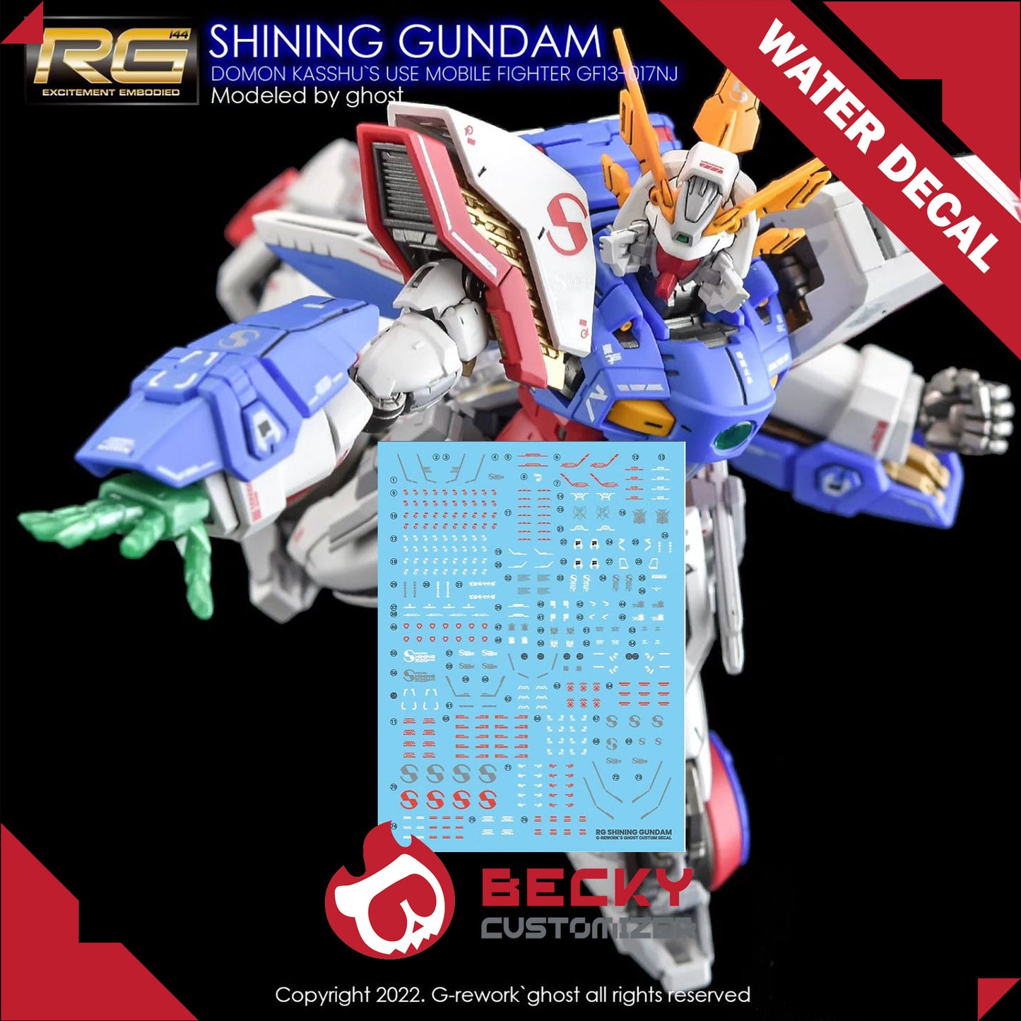 G-Rework [RG] SHINING GUNDAM (water slide decal)