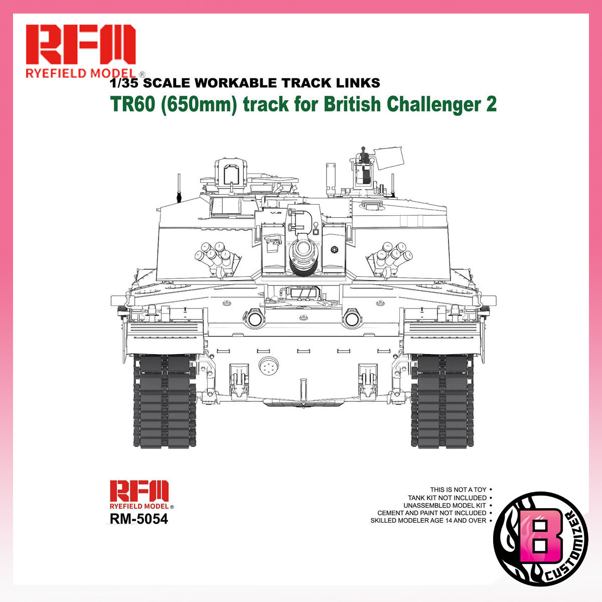 Ryefield Model (RM-5054) 1/35 workable track links for British Challenger 2