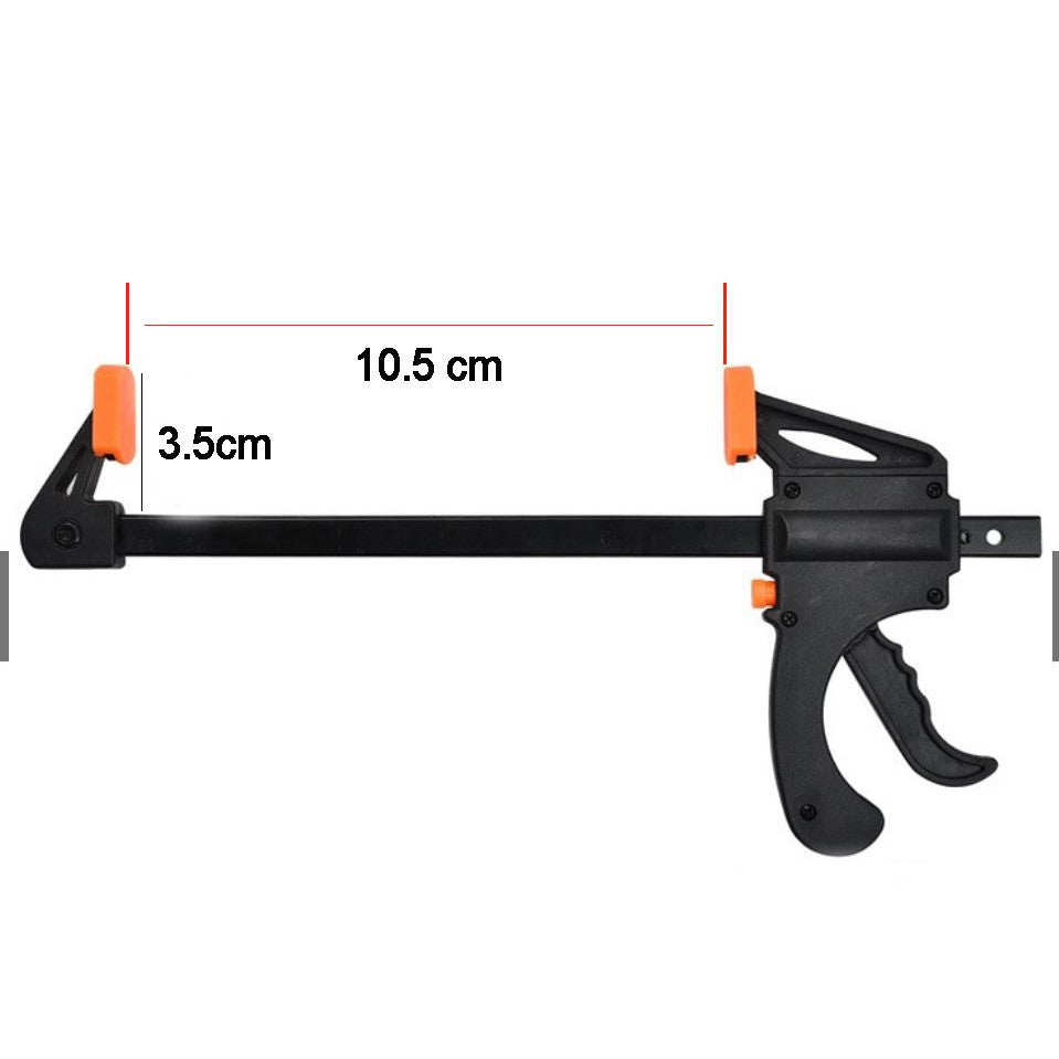 Small Trigger clamp with quick ratchet release (reversible jaw)