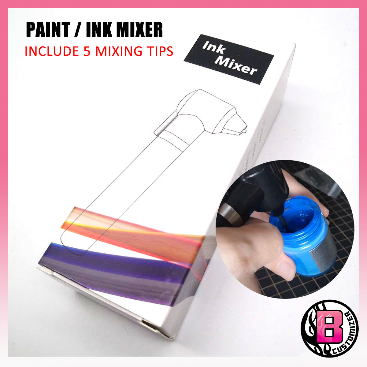 Mini handheld paint mixer / tattoo ink mixer