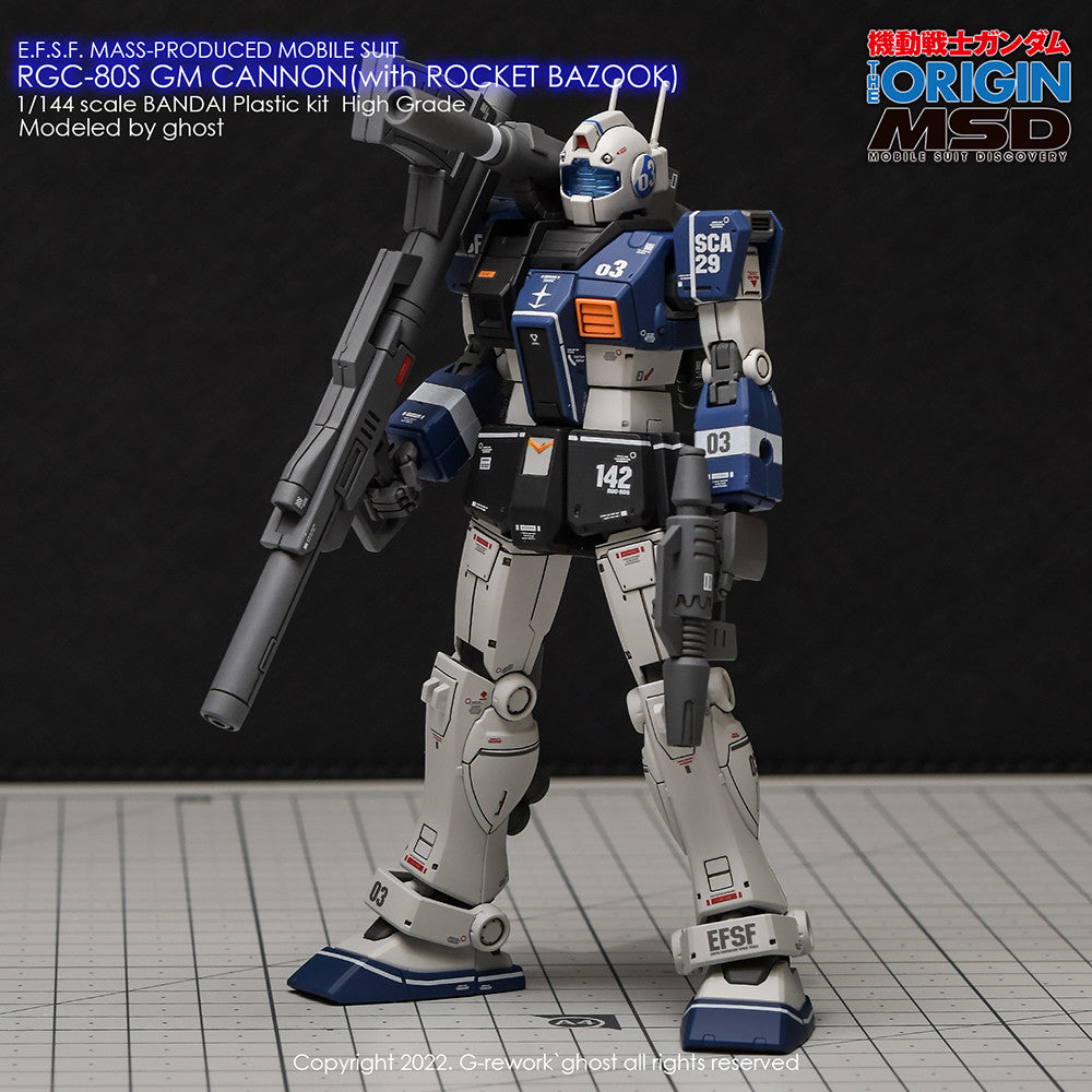 G-Rework HG RGC-80S GM Cannon with Rocket Bazooka (water decal)