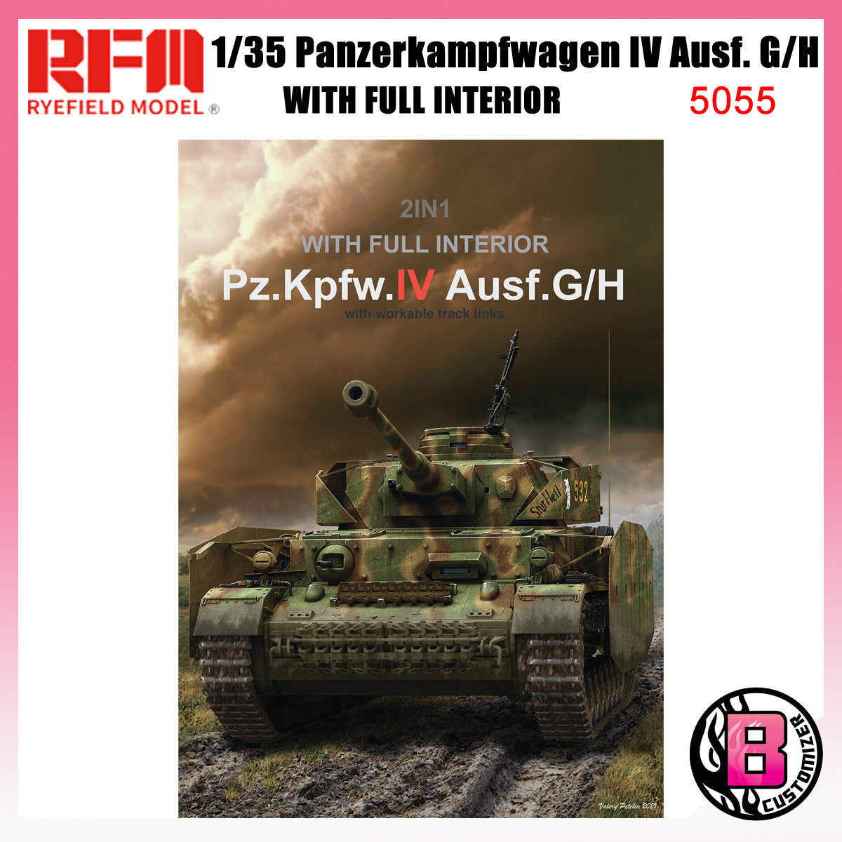 RyeField Model Pz.kpfw.IV Ausf.G/H 2in1 with Full interior and workable track links (RM-5055)
