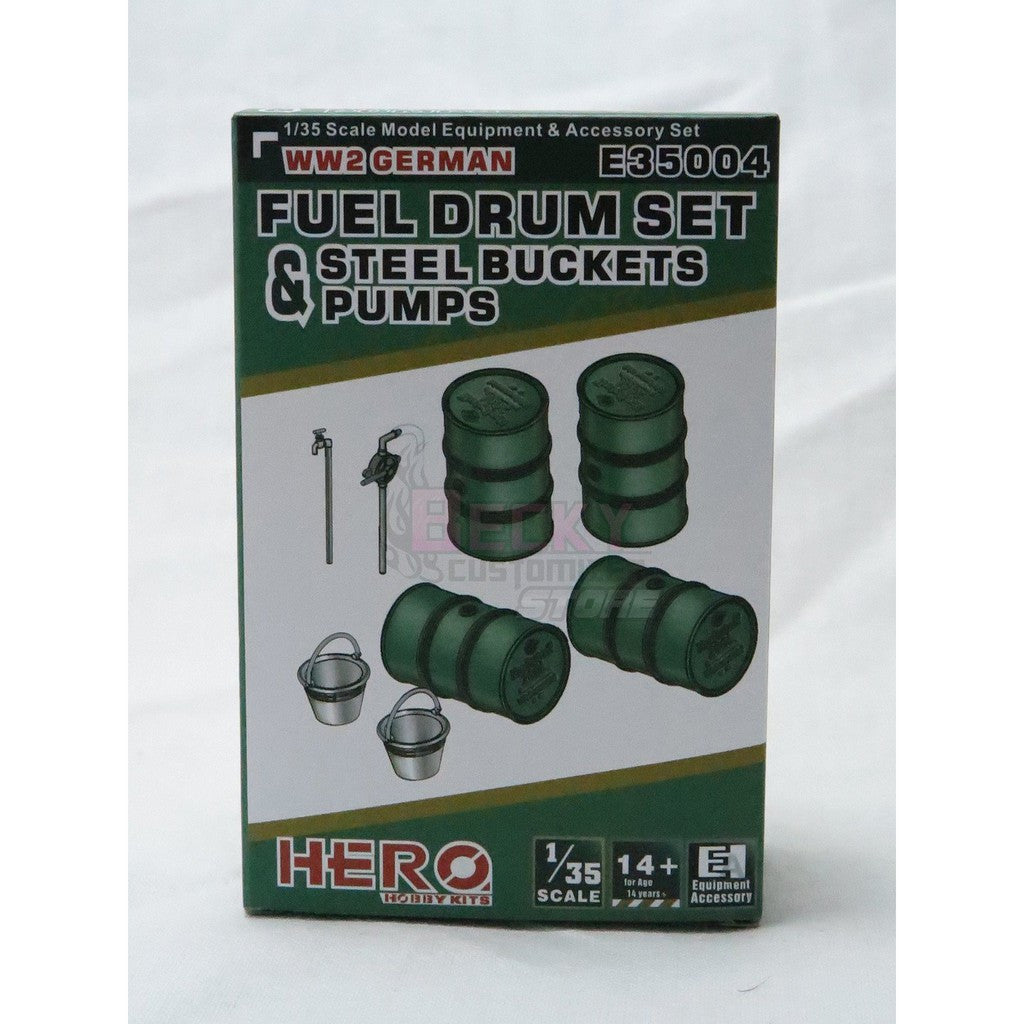 E35004 Hero 1/35 WW2 Gern Guel Drum set, pump pipes & steel buckets