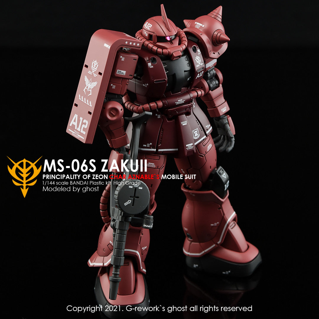 G-Rework [HG] ORIGIN Char's MS-06S ZAKU II (Custom water decal)