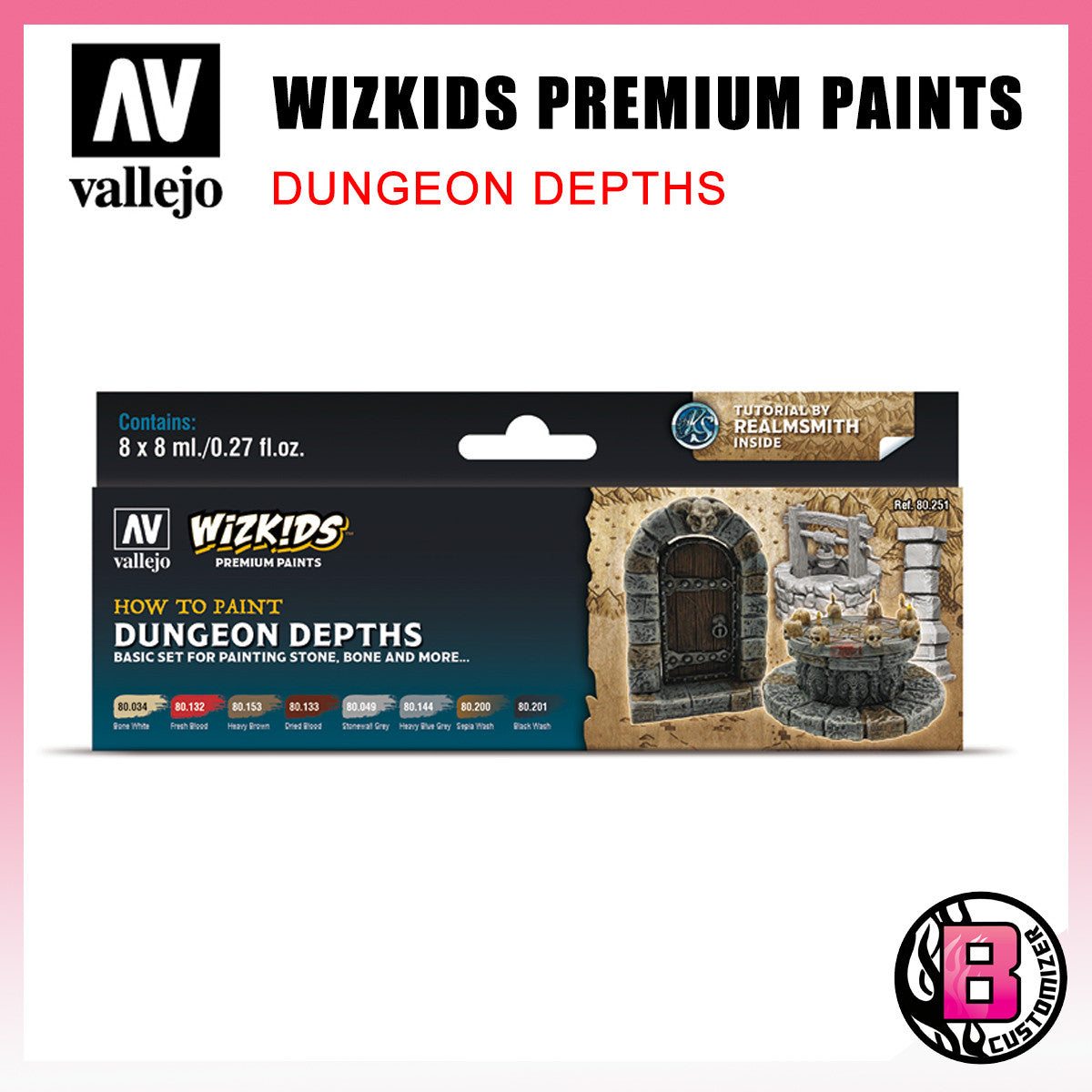 Vallejo Wizkids Dungeon Depths (80.251) Acrylic color set.
