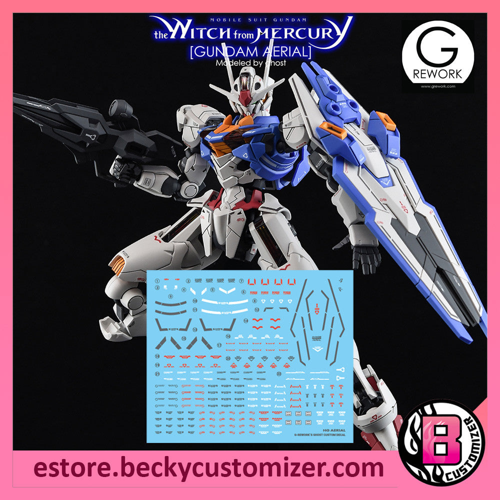 G-Rework [HG] [ the witch from mercury] Gundam AERIAL Water decal ...