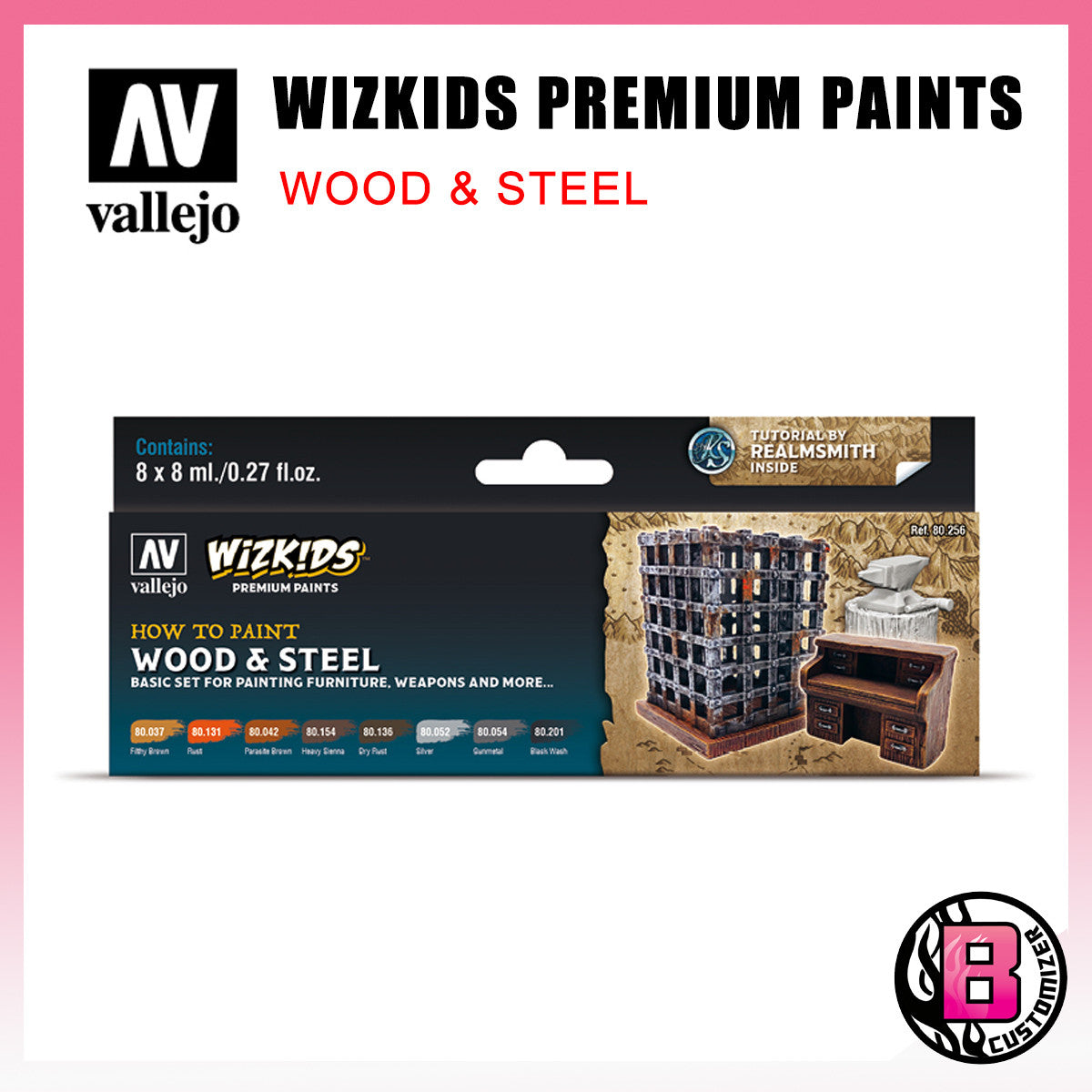 Vallejo Wizkids Wood & Steel (80.256) Acrylic color set