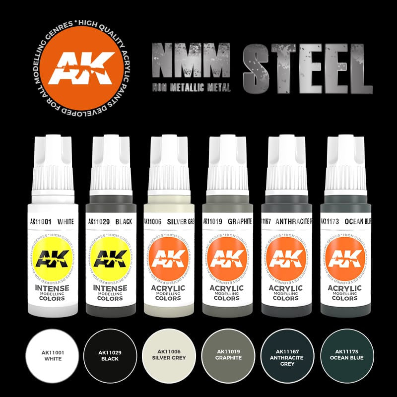 AK11601 NMM Steel (3rd Generation Acrylics)