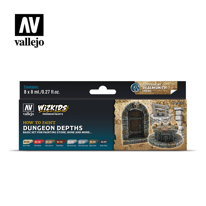 Vallejo Wizkids Dungeon Depths (80.251) Acrylic color set.