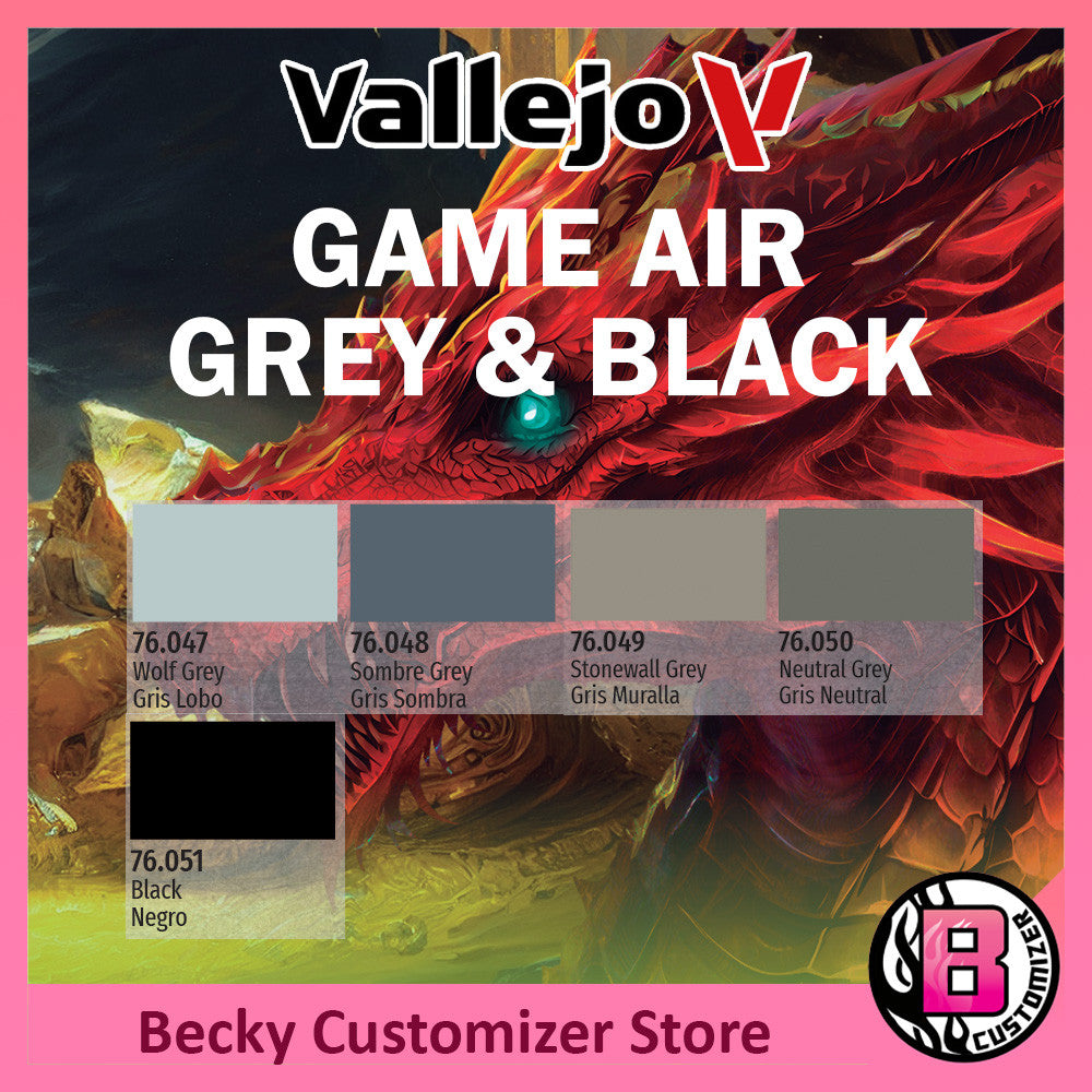 Vallejo Game Air series 08: Grey & Black (18ml)