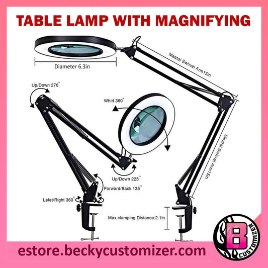 Table Lamp with magnifying glass (for miniature painter / scale modeler)