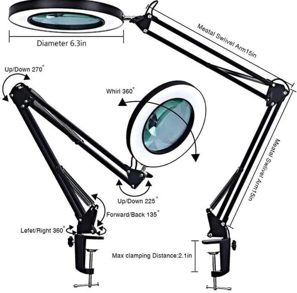 Table Lamp with magnifying glass (for miniature painter / scale modeler)