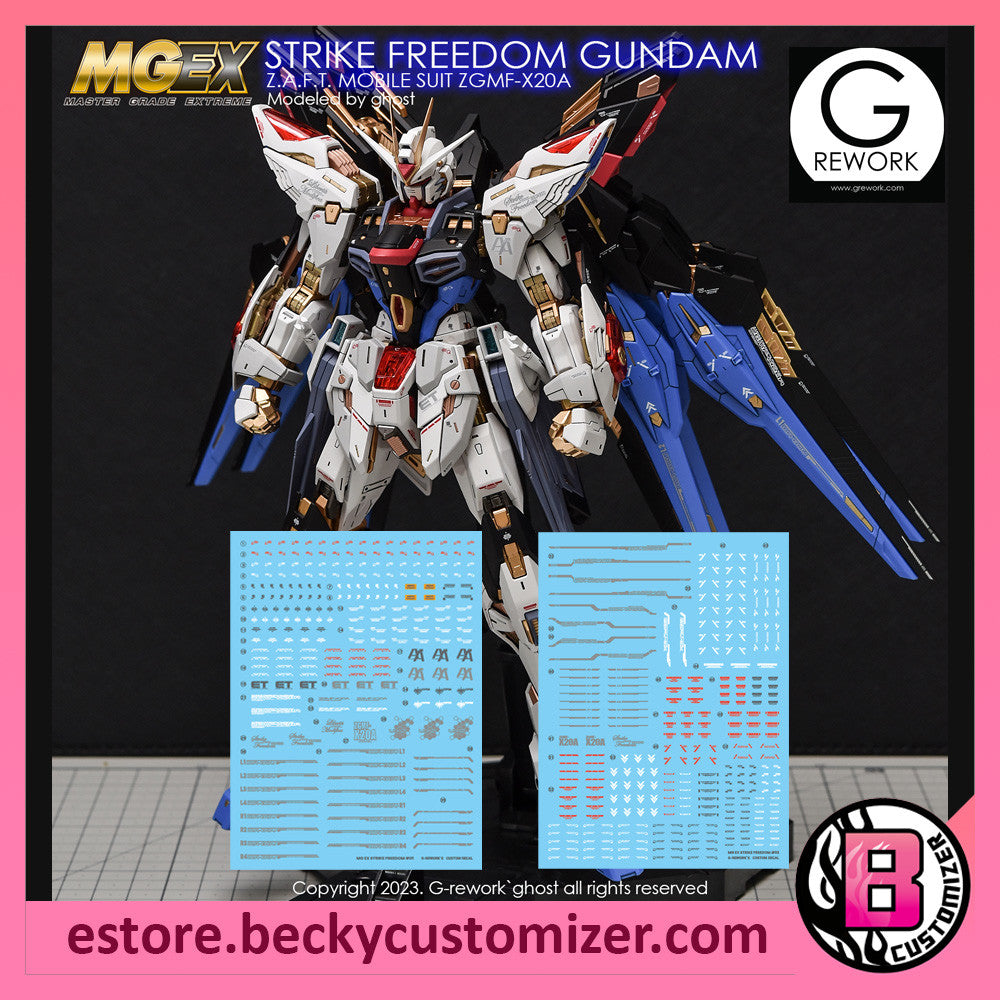 G-Rework MGEX Strike Freedom Gundam (water slide decal) – Becky ...
