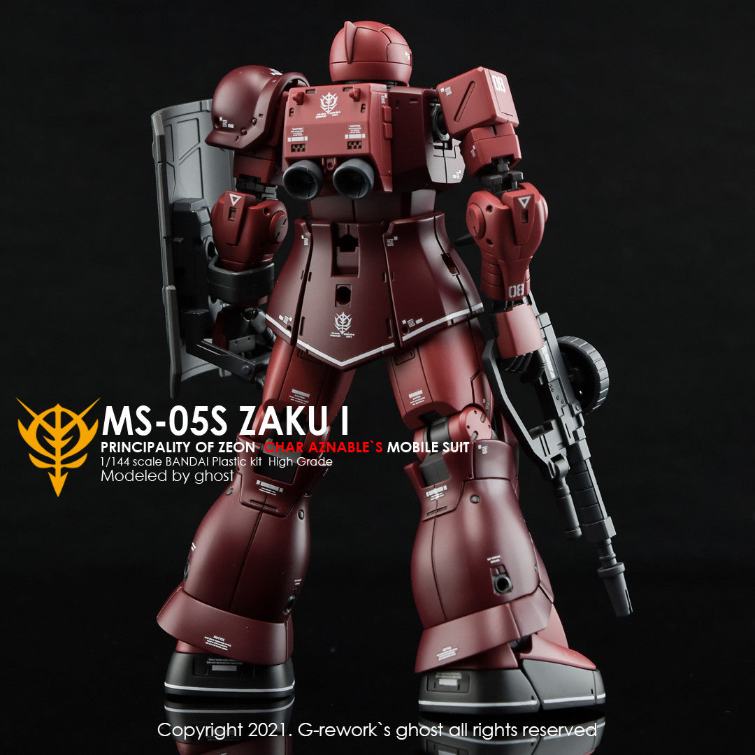 G-Rework [HG] ORIGIN Char's MS-05 ZAKU I (Custom water decal)