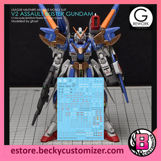 G-Rework [HG] V2 Assault Buster Gundam (custom design decal)