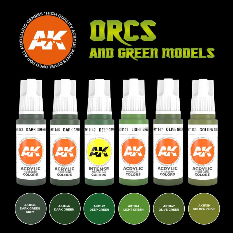AK11600 Orcs and green models (3rd Generation Acrylic)