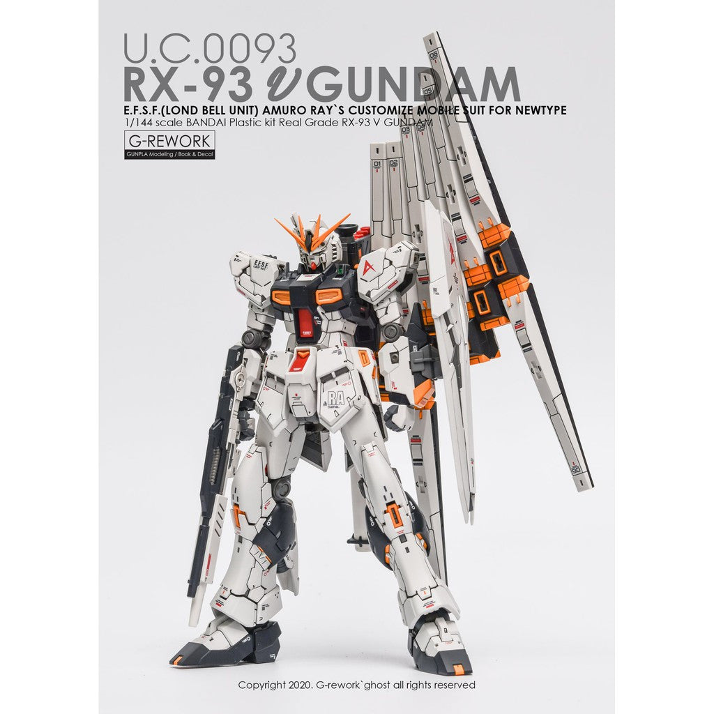 G-Rework RG 1/144 Nu Gundam custom design water decal