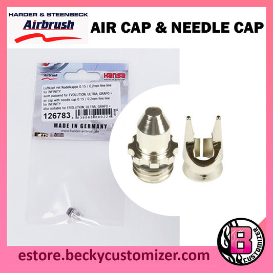 Harder & Steenbeck Air Cap & Needle Cap 0.15/0.2mm 126783 (For Infinity, Evolution, Ultra, Grafo)