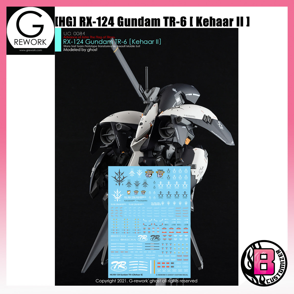 G-Rework [HG] RX-124 Gundam TR-6 (Kehaar II) custom water decal