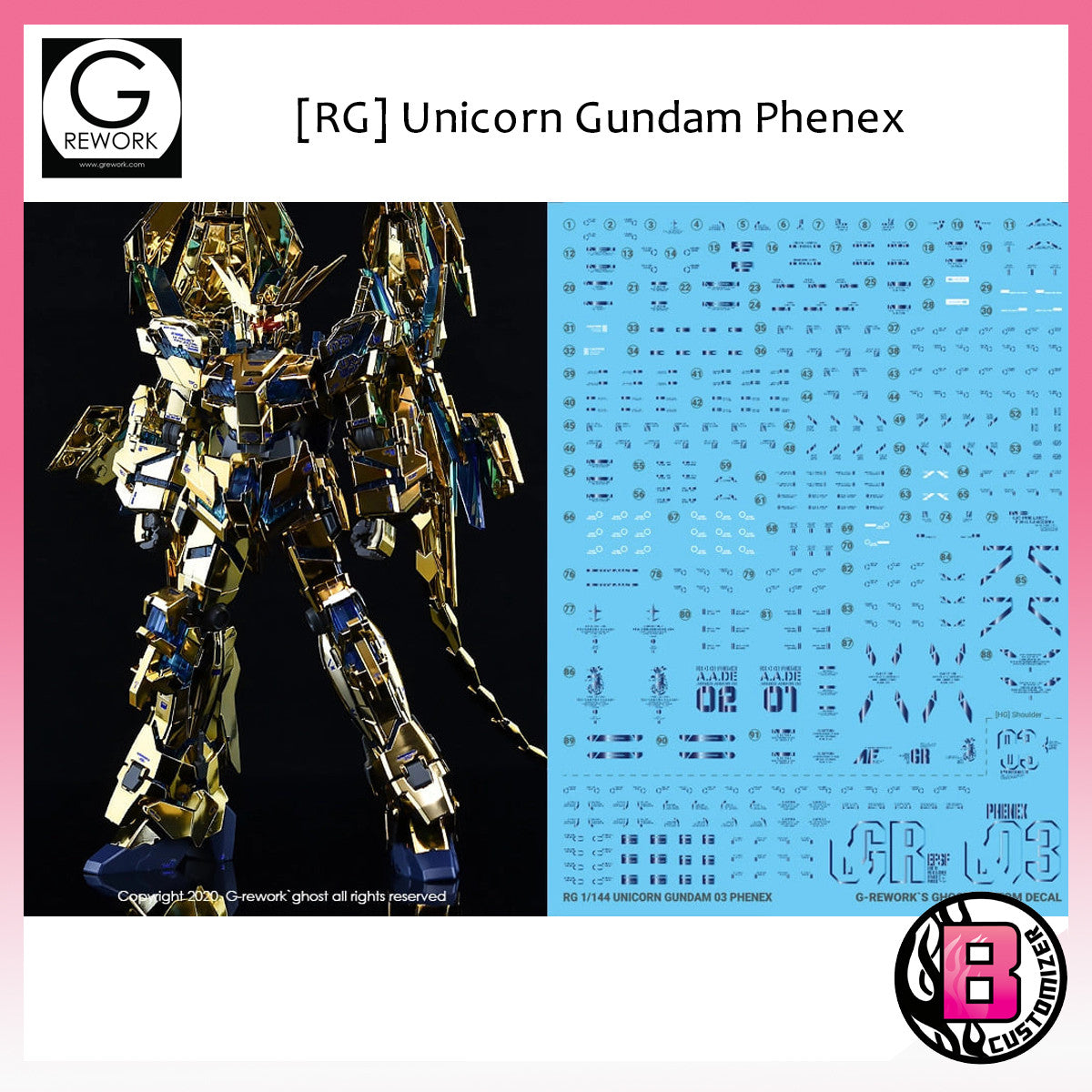 G-Rework [RG] [HG] Unicorn 03 Phenex NT (Metal Blue / Gray)